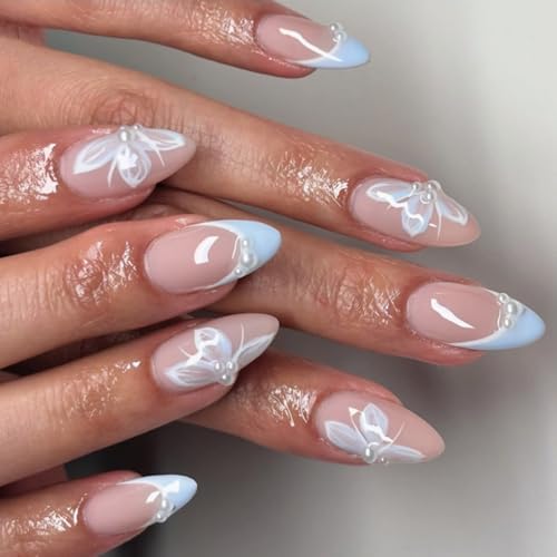 Künstliche Nägel zum Aufdrücken, zum Aufkleben, für Kunst-Designs, Acrylkleber, für Damen, transparent von Mtucegi