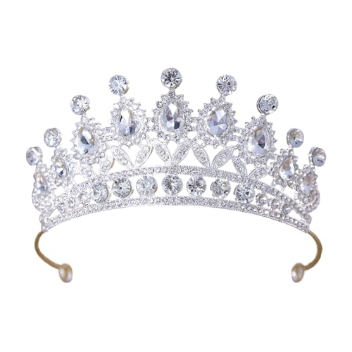 Mode Silberne Brauttiaras Mit Verstellbaren Kronen Für Abschlussball Und Bühnenaufführungen Strasskronen Tragbar von Mtucegi