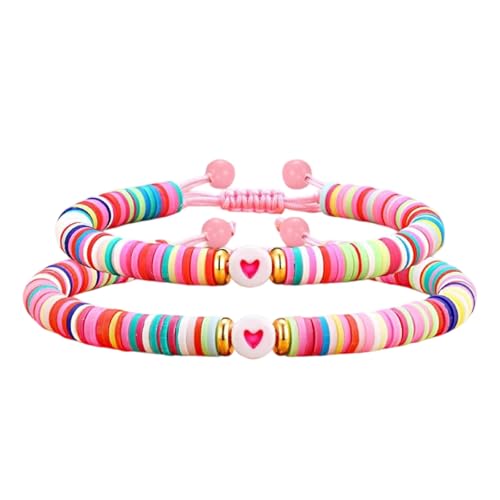 Mtucegi Bunte Dehnbare Weiche Tonarmbänder Für Empfindliche Hautverstellbares Armband Anpassbares Freundschaft Schmuck Geschenk Ton Stretch Armband von Mtucegi