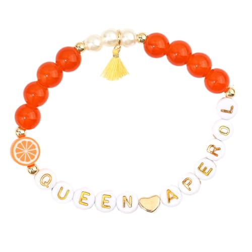 Mtucegi Einstellbare Zitrus Junos Scheiben Scheiben Perlenarmbänder Mit Brief Charme Summers Party Schmuck Geschenk Für Frauen Individuelles Aperolzubehör Armband von Mtucegi