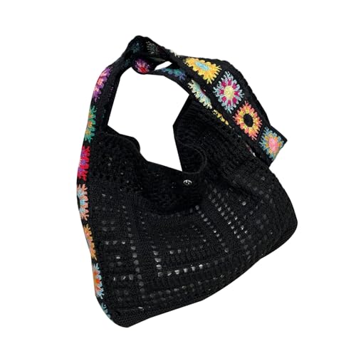 Mtucegi Frauen Strandbeutel Gestrickt Schulter Mode Handtasche Blumen Crochet Häkeln von Mtucegi