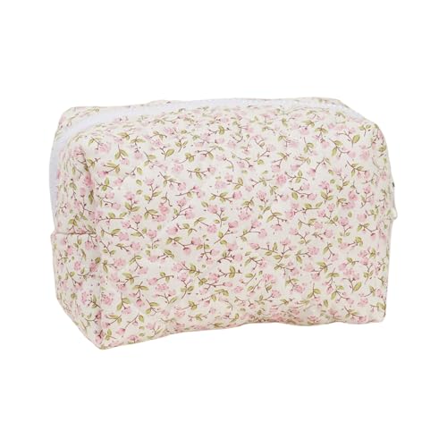 Mtucegi Gesteppte Blumenbeutel Mit Blumenwatte Großer Kapazität Toilettenbeutel Frauen Tragbarer Kosmetikbeutel Für Reisen Und Heimatkapazität Kosmetikbeutel Großer Kapazität Verwenden von Mtucegi