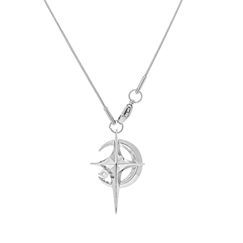 Mtucegi Halskette mit Mond-Stern-Anhänger, süß, cool, Choker-Kette, Hip-Hop-Schlüsselbein, Modeschmuck, Pullover, Schlüsselbein-Kette von Mtucegi