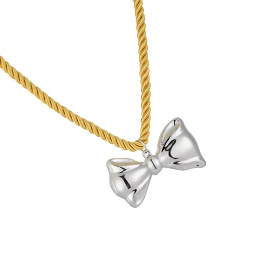 Mtucegi Heart Pendant Halskette Einfache Halskette Bowknot Schmucklegierung Textur Für Musikfestivals Und Modenshows Geeignet von Mtucegi