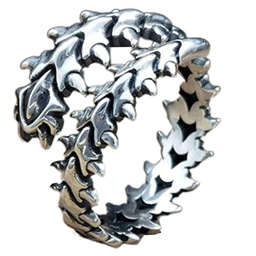 Mtucegi Mode Dragon Bone Open Gothic Wirbelsäule Einstellbarer Retro Punk Fischknochenschmuck Für Valentinstag Wirbelsäulenschmuck von Mtucegi