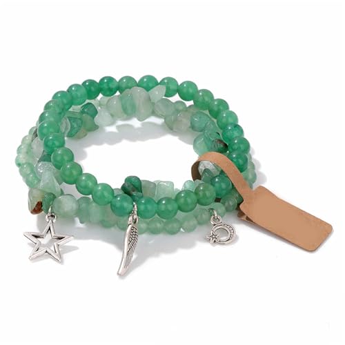 Mtucegi Packung Von 3 Unregelmäßigen Stern Und Mond Anhänger Armbändern Für Frauen Mode Perlen Armband Schmuck Mit Verstellbarer Kette von Mtucegi