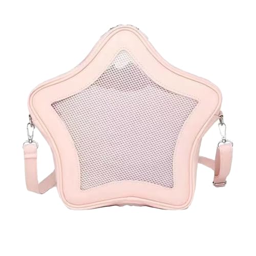 Mtucegi Schulstudentin Crossbody Tasche Japanisch Klares Fenster PU Leder Schulter Handtasche Anime Pin Display Itabag Tasche PU Ledertasche von Mtucegi