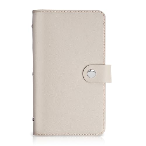 Mtzmy PU-Leder Visitenkartenmappe für 96 Karten Ideal für Büro und Praxis Visitenkartenbuch Kundenkarten Kreditkarten(1-Beige) von Mtzmy