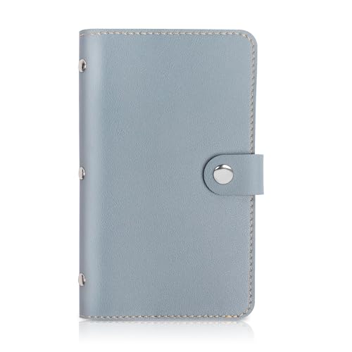 Mtzmy PU-Leder Visitenkartenmappe für 96 Karten Ideal für Büro und Praxis Visitenkartenbuch Kundenkarten Kreditkarten(1-Blue) von Mtzmy