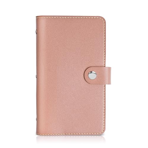 Mtzmy PU-Leder Visitenkartenmappe für 96 Karten Ideal für Büro und Praxis Visitenkartenbuch Kundenkarten Kreditkarten(1-Pink) von Mtzmy