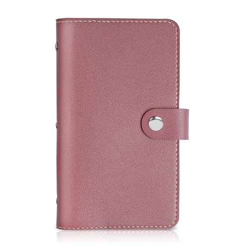 Mtzmy PU-Leder Visitenkartenmappe für 96 Karten Ideal für Büro und Praxis Visitenkartenbuch Kundenkarten Kreditkarten(1-Red) von Mtzmy