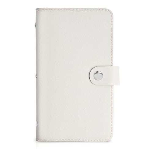 Mtzmy PU-Leder Visitenkartenmappe für 96 Karten Ideal für Büro und Praxis Visitenkartenbuch Kundenkarten Kreditkarten(1-White von Mtzmy