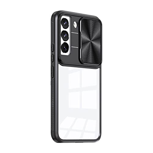 MuSheng Kompatibel mit S23 Plus Handyhülle Transparent Schiebefenster Charm Case Bier Kontrastfarbe Anti Drop Schutzhülle Handyhüllen Kaufen (Black, One Size) von MuSheng