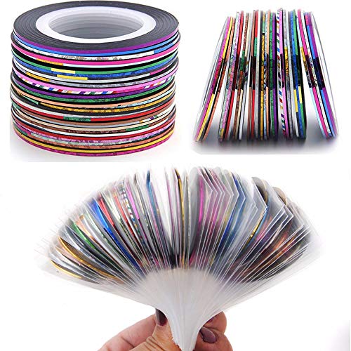 Nail Striping Tape Line 34 Farben Rollen Striping Tape Line Nail Art Decor Sticker DIY Nail Tip Striping Tape für Nail Art von MuYwa