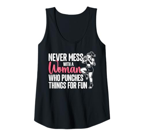 Damen Never Mess with A Woman Who Punches Things for Fun Tank Top Damen Never Mess with A Woman Who Punches Things for Fun Tank Top von Muay Thai Design Thailand MMA