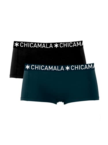 Muchachomalo Damen 2er Pack Boxer Shorts Solid, Black/Blue, M von Muchachomalo