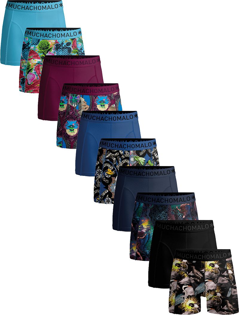 Muchachomalo Boxershorts 10-Pack Print Solid - Größe XL von Muchachomalo