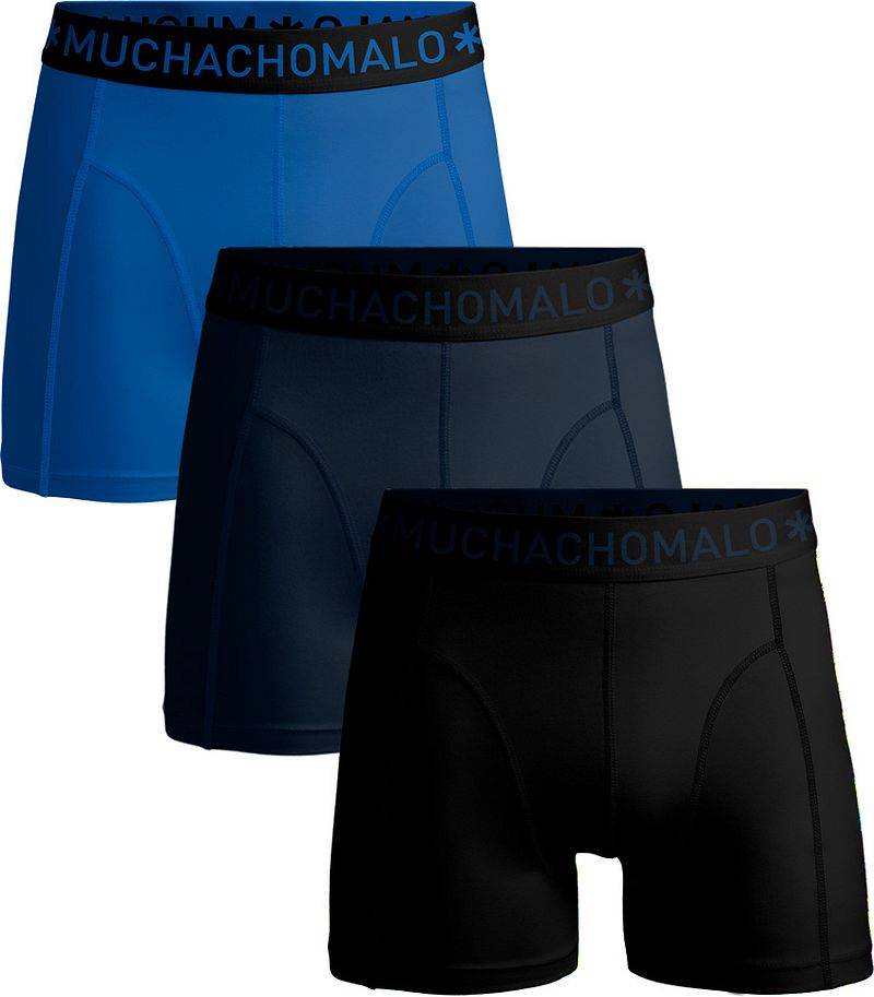 Muchachomalo Boxershorts Einfach Blau Schwarz 3-Pack - Größe XXL von Muchachomalo