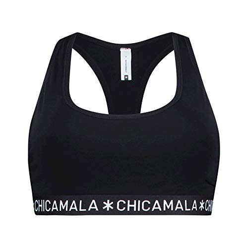 Muchachomalo Chicamala Damen Basic Racer Back Bra Bustier Black, Größe:L von Muchachomalo