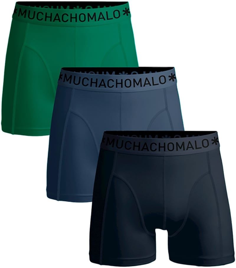 Muchachomalo Shorts 3er-Pack Solid Grün Blau 580 - Größe L von Muchachomalo