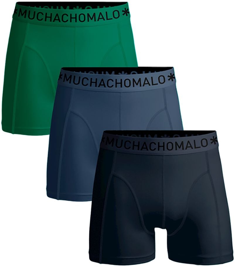 Muchachomalo Shorts 3er-Pack Solid Grün Blau 580 - Größe M von Muchachomalo