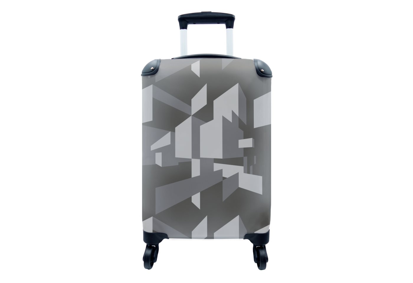 MuchoWow Handgepäckkoffer 3D - Muster - Schwarz und Weiß, 4 Rollen, Reisetasche mit rollen, Handgepäck für Ferien, Trolley, Reisekoffer von MuchoWow
