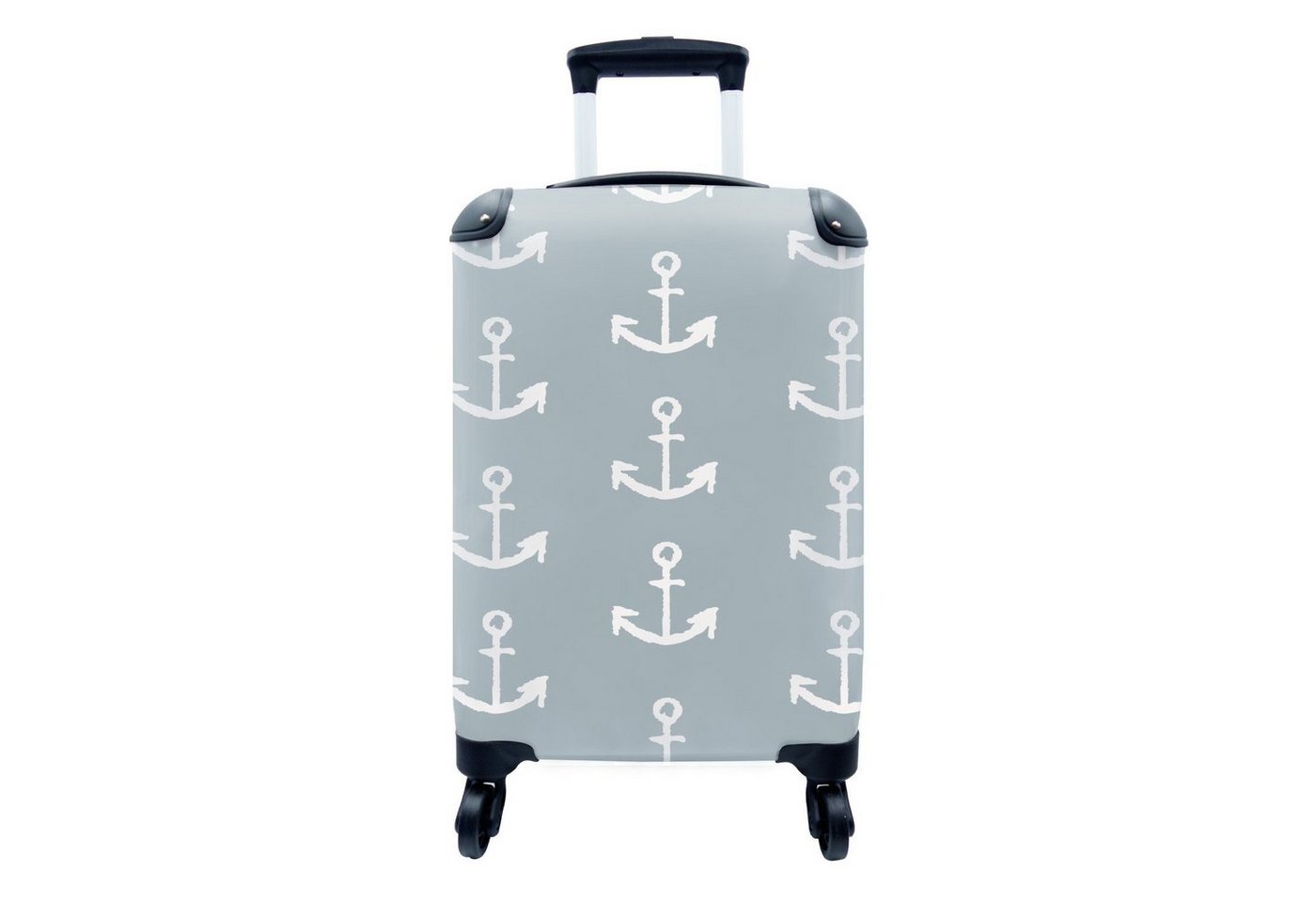 MuchoWow Handgepäckkoffer Anker - Muster - Pastell, 4 Rollen, Reisetasche mit rollen, Handgepäck für Ferien, Trolley, Reisekoffer von MuchoWow