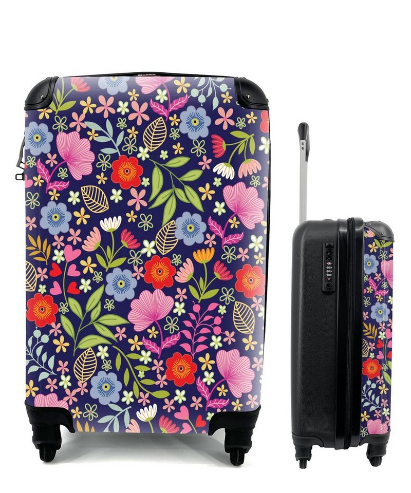 MuchoWow Handgepäckkoffer Blumen - Farben - Muster, 4 Rollen, Reisetasche mit rollen, Handgepäck für Ferien, Trolley, Reisekoffer von MuchoWow