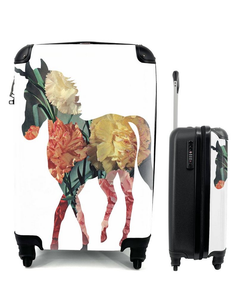 MuchoWow Handgepäckkoffer Eine Illustration eines Kunstwerks eines Einhorns - Mädchen - Mädchen, 4 Rollen, Reisetasche mit rollen, Handgepäck für Ferien, Trolley, Reisekoffer von MuchoWow