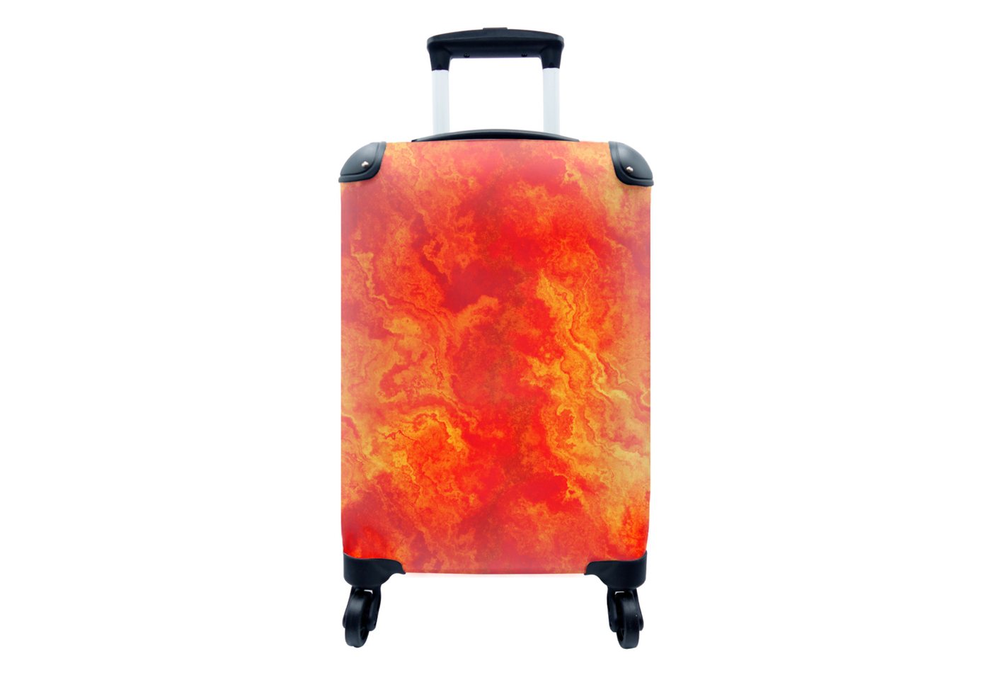 MuchoWow Handgepäckkoffer Farbe - Orange - Abstrakt - Muster, 4 Rollen, Reisetasche mit rollen, Handgepäck für Ferien, Trolley, Reisekoffer von MuchoWow