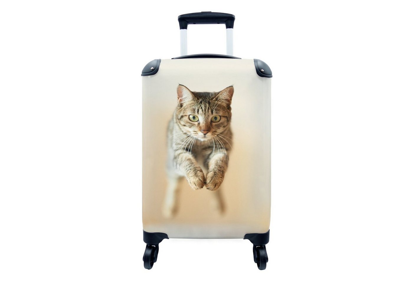 MuchoWow Handgepäckkoffer Katze - Braun - Springen, 4 Rollen, Reisetasche mit rollen, Handgepäck für Ferien, Trolley, Reisekoffer von MuchoWow