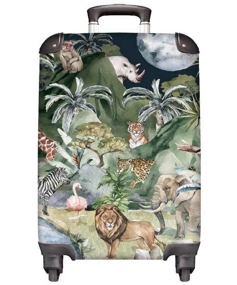 MuchoWow Handgepäckkoffer Kinder - Dschungel - Natur - Tiere - Pflanzen, 4 Rollen, Reisetasche mit rollen, Handgepäck für Ferien, Trolley, Reisekoffer von MuchoWow