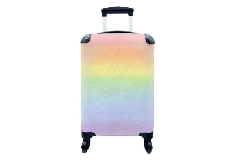 MuchoWow Handgepäckkoffer Kinder-Regenbogen-Illustration auf Aquarellpapier, 4 Rollen, Reisetasche mit rollen, Handgepäck für Ferien, Trolley, Reisekoffer von MuchoWow