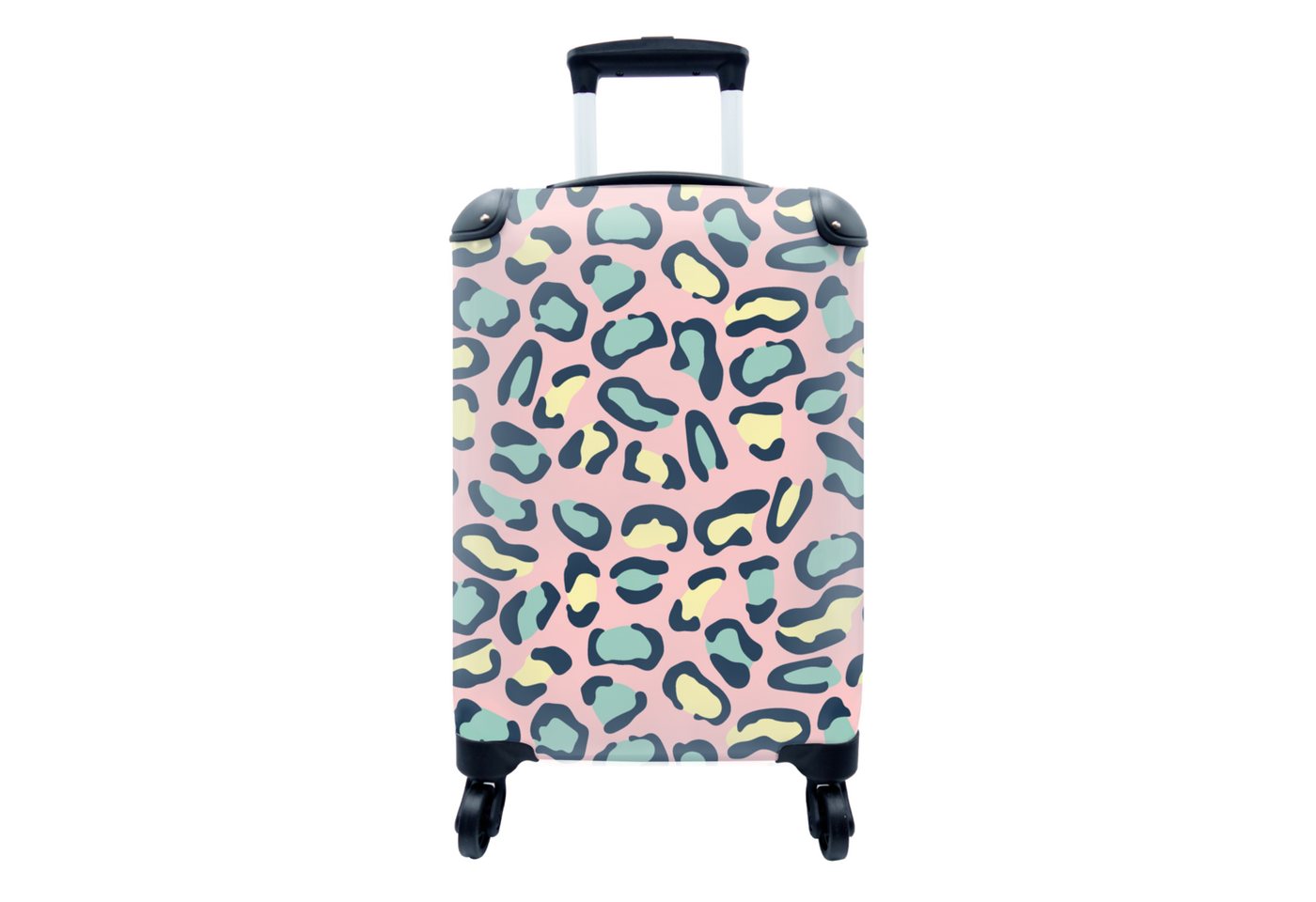 MuchoWow Handgepäckkoffer Leopard - Pastell - Tiere - Muster, 4 Rollen, Reisetasche mit rollen, Handgepäck für Ferien, Trolley, Reisekoffer von MuchoWow