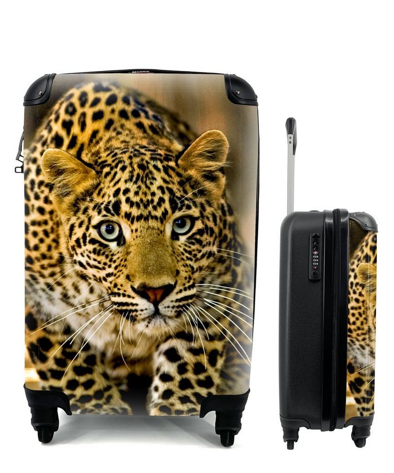 MuchoWow Handgepäckkoffer Leopard - Raubtier - Porträt, 4 Rollen, Reisetasche mit rollen, Handgepäck für Ferien, Trolley, Reisekoffer von MuchoWow