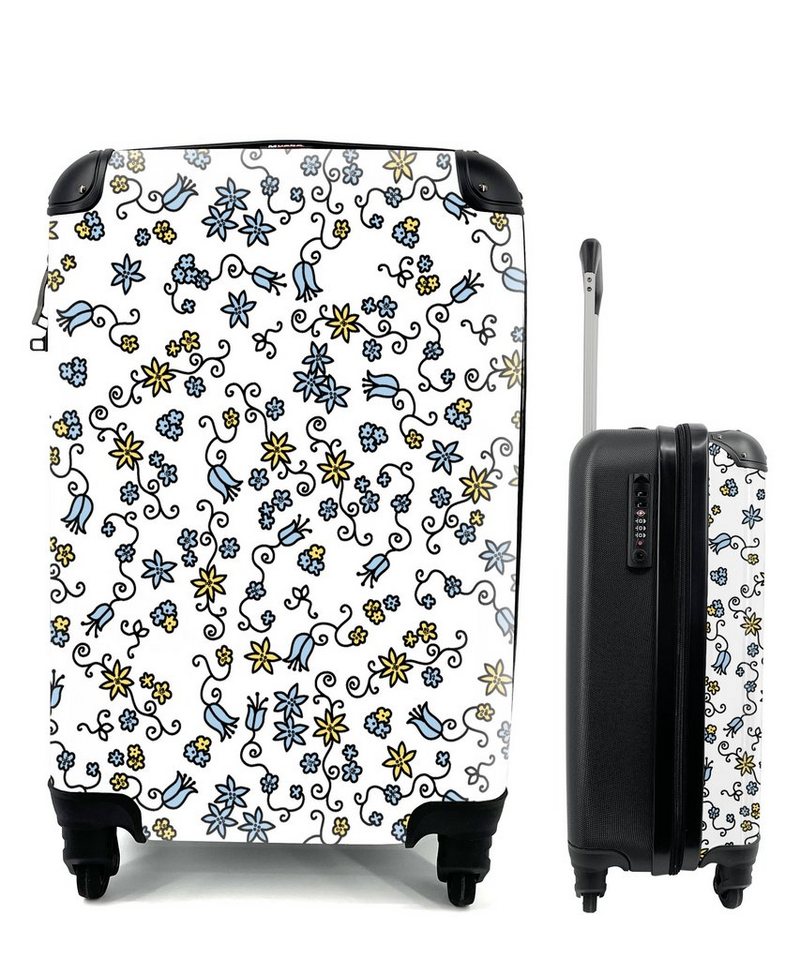 MuchoWow Handgepäckkoffer Mädchen - Blumen - Muster - Mädchen - Kinder - Baby, 4 Rollen, Reisetasche mit rollen, Handgepäck für Ferien, Trolley, Reisekoffer von MuchoWow