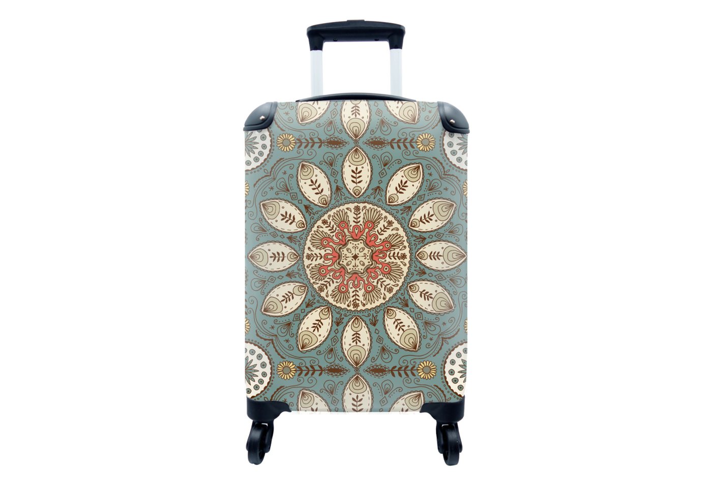 MuchoWow Handgepäckkoffer Mandala - Retro - Bohème - Muster, 4 Rollen, Reisetasche mit rollen, Handgepäck für Ferien, Trolley, Reisekoffer von MuchoWow