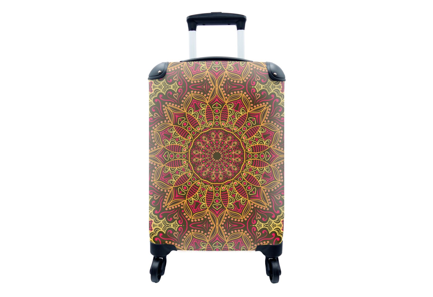 MuchoWow Handgepäckkoffer Muster - Mandala - Pflanzen, 4 Rollen, Reisetasche mit rollen, Handgepäck für Ferien, Trolley, Reisekoffer von MuchoWow