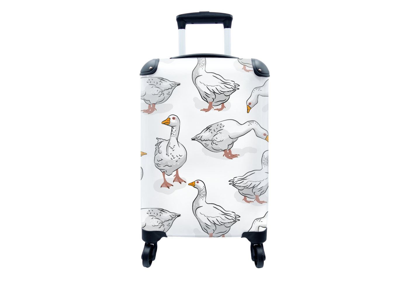 MuchoWow Handgepäckkoffer Muster - Vogel - Gans, 4 Rollen, Reisetasche mit rollen, Handgepäck für Ferien, Trolley, Reisekoffer von MuchoWow