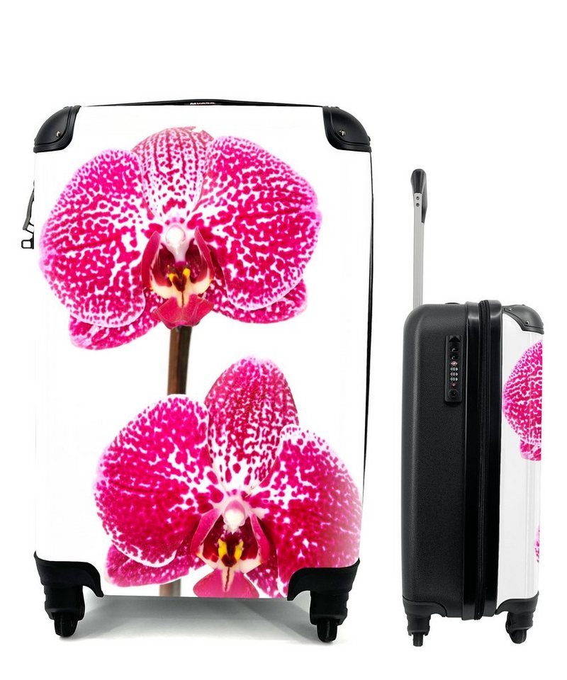 MuchoWow Handgepäckkoffer Orchidee rosa, 4 Rollen, Reisetasche mit rollen, Handgepäck für Ferien, Trolley, Reisekoffer von MuchoWow