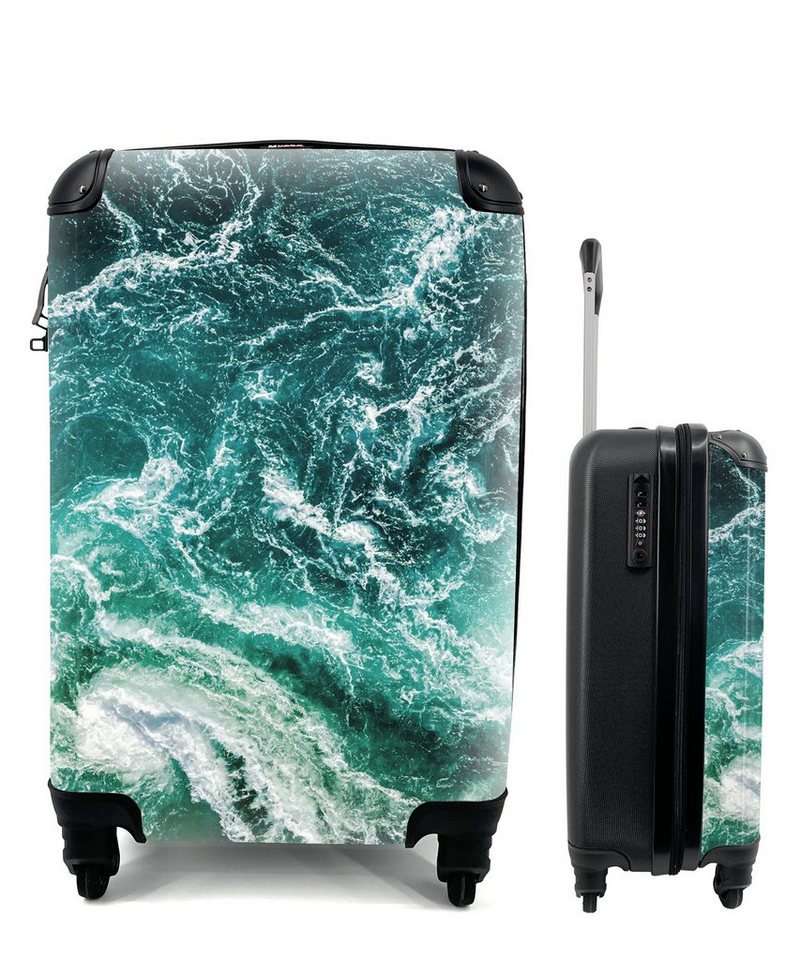 MuchoWow Handgepäckkoffer Ozean - Wasser - Meer - Luxus - Grün - Türkis, 4 Rollen, Reisetasche mit rollen, Handgepäck für Ferien, Trolley, Reisekoffer von MuchoWow