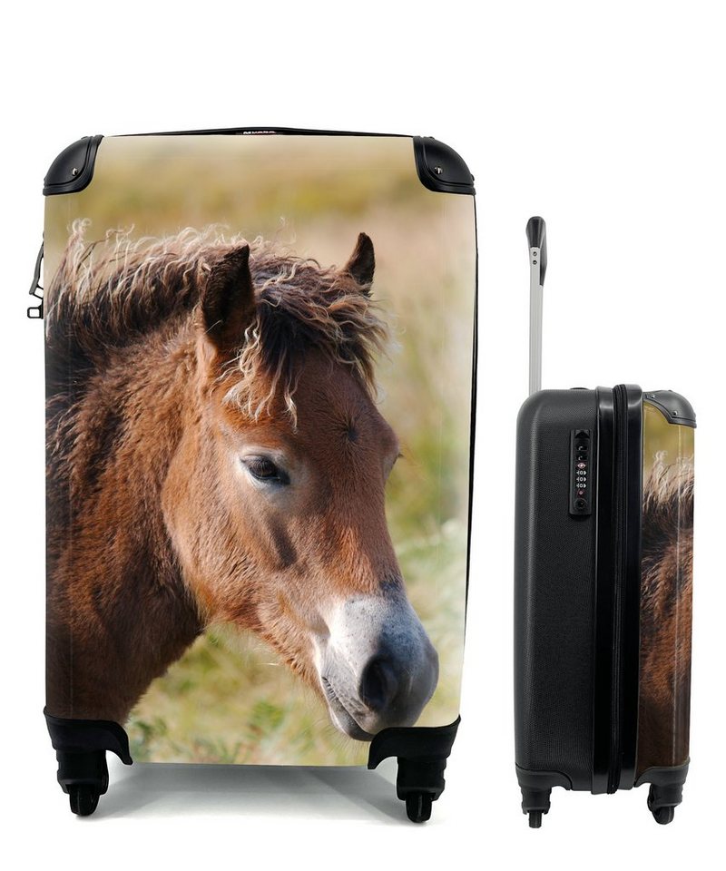 MuchoWow Handgepäckkoffer Pferd - Pony - Porträt, 4 Rollen, Reisetasche mit rollen, Handgepäck für Ferien, Trolley, Reisekoffer von MuchoWow