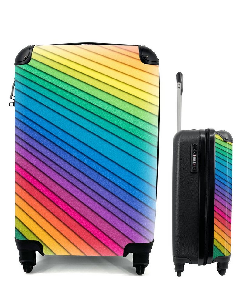 MuchoWow Handgepäckkoffer Regenbogenfarbenes Papier, 4 Rollen, Reisetasche mit rollen, Handgepäck für Ferien, Trolley, Reisekoffer von MuchoWow