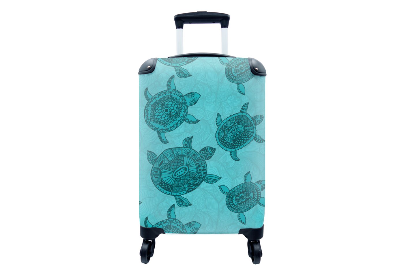 MuchoWow Handgepäckkoffer Schildkröte - Muster - Indonesien, 4 Rollen, Reisetasche mit rollen, Handgepäck für Ferien, Trolley, Reisekoffer von MuchoWow