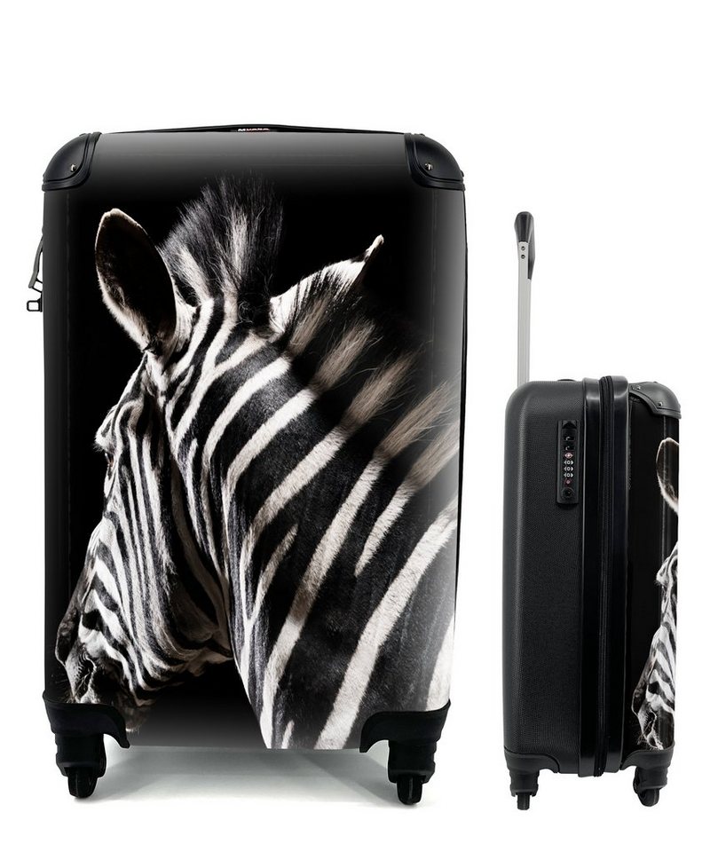 MuchoWow Handgepäckkoffer Zebra - Wilde Tiere - Muster, 4 Rollen, Reisetasche mit rollen, Handgepäck für Ferien, Trolley, Reisekoffer von MuchoWow