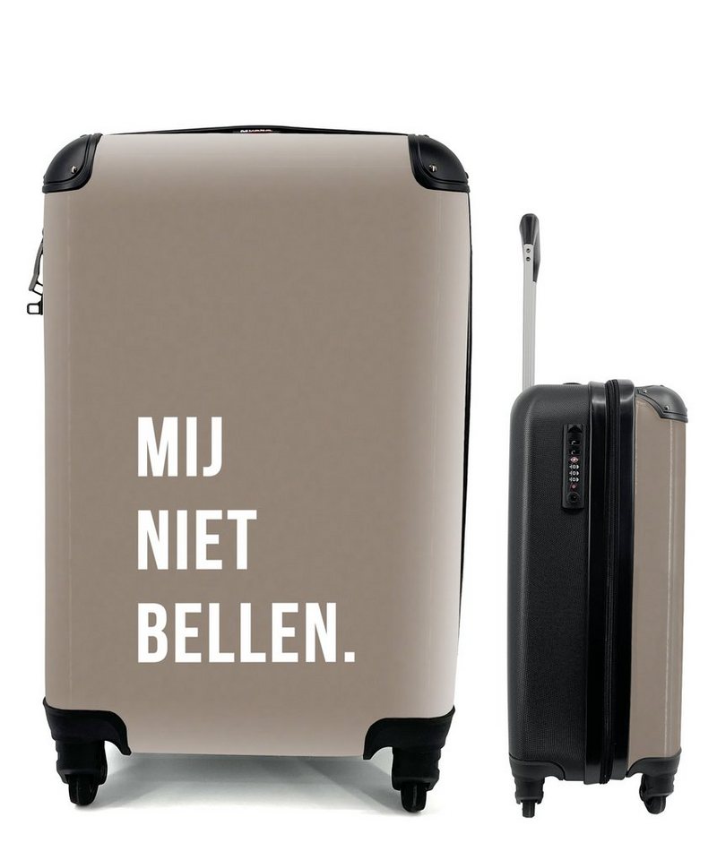 MuchoWow Handgepäckkoffer Zitate - Sprichwörter - Ruf mich nicht an. - Braun - Weiß, 4 Rollen, Reisetasche mit rollen, Handgepäck für Ferien, Trolley, Reisekoffer von MuchoWow