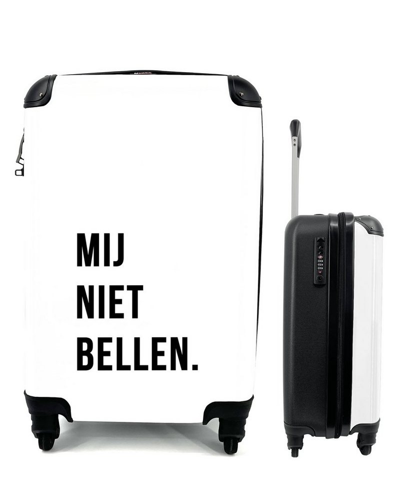 MuchoWow Handgepäckkoffer Zitate - Sprichwörter - Ruf mich nicht an. - Weiß, 4 Rollen, Reisetasche mit rollen, Handgepäck für Ferien, Trolley, Reisekoffer von MuchoWow