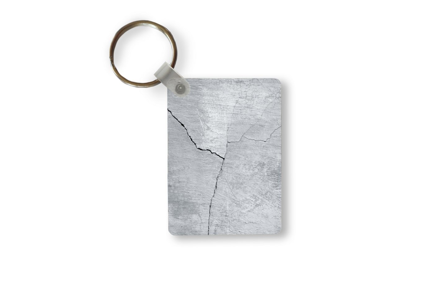 MuchoWow Schlüsselanhänger Beton - Riss - Grau, Rechteckig mit Schlüsselring, Autoanhänger, Taschenanhänger, 4x6 cm von MuchoWow
