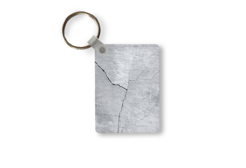 MuchoWow Schlüsselanhänger Beton - Riss - Grau, Rechteckig mit Schlüsselring, Autoanhänger, Taschenanhänger, 4x6 cm von MuchoWow
