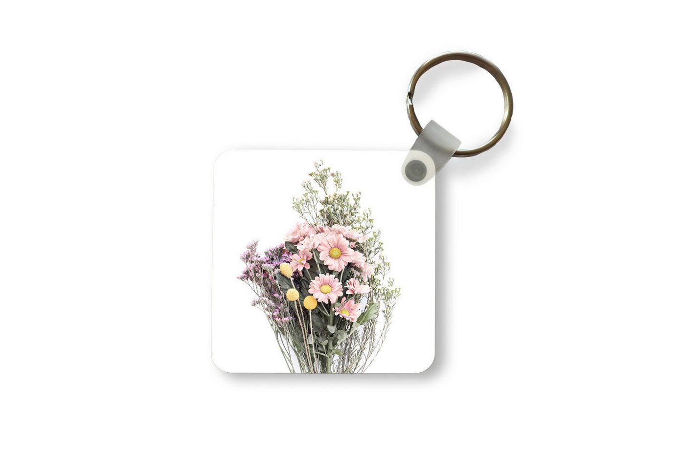 MuchoWow Schlüsselanhänger Blumen - Strauß - Natur - Pflanzen - Frühling, Quadratisch, Accessoire Auto / Haus / Rucksack / Handtasche, 5x5 cm MuchoWow Schlüsselanhänger Blumen - Strauß - Natur - Pflanzen - Frühling, Quadratisch, Accessoire Auto / Haus / Rucksack / Handtasche, 5x5 cm von MuchoWow